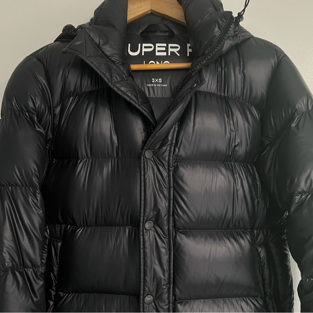 Aritzia The Super Puff Long In Hi-Gloss Black